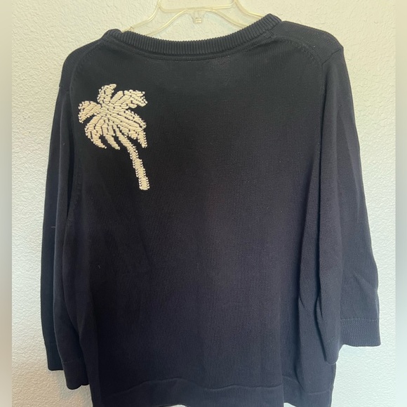 Tommy Bahama Ladies Navy with White Palm Tree Sweater size XL - Picture 5 of 8